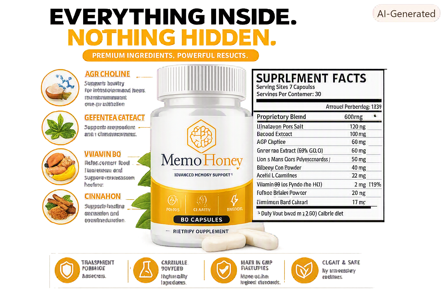 MemoHoney supplement facts